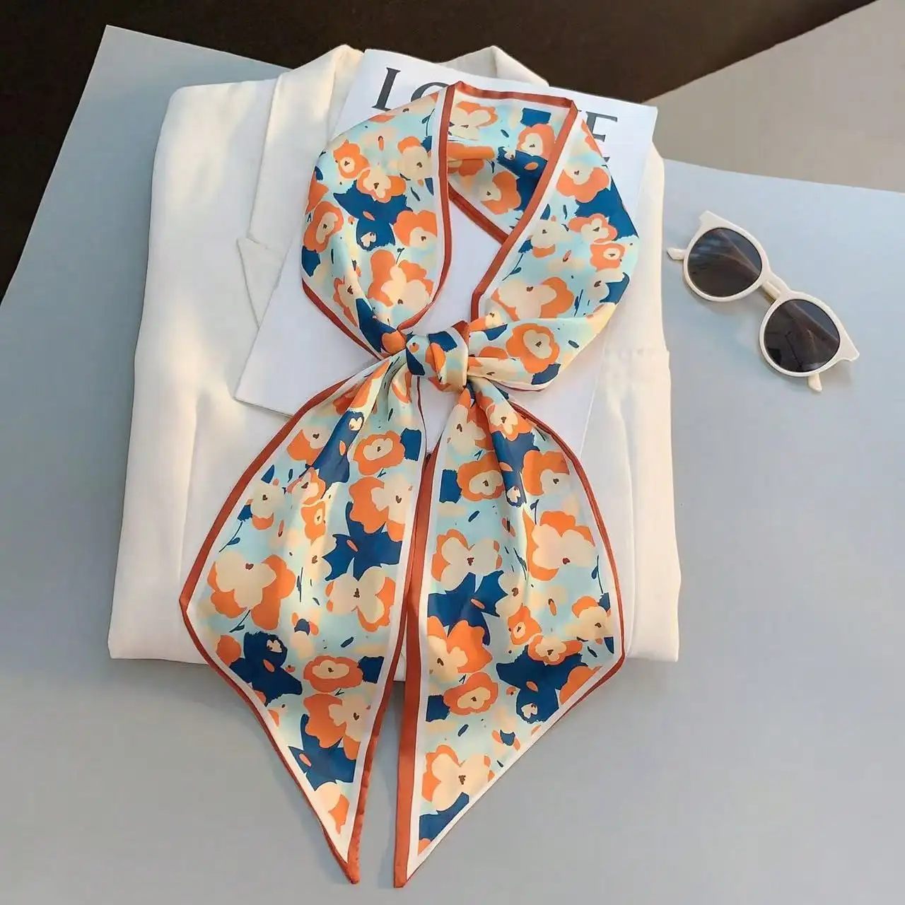 Silk Scarf Square - Damski wiosenny/letni codzienny szalik ze sztucznego