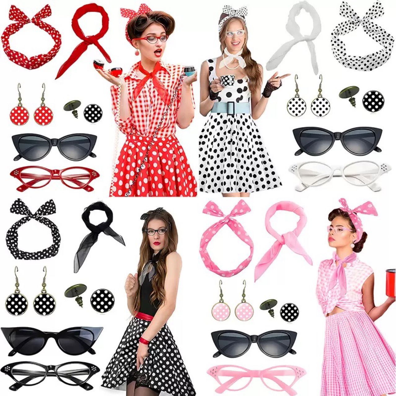 Women'S Accessories In The 1950S - Kostium damski na imprezę w stylu