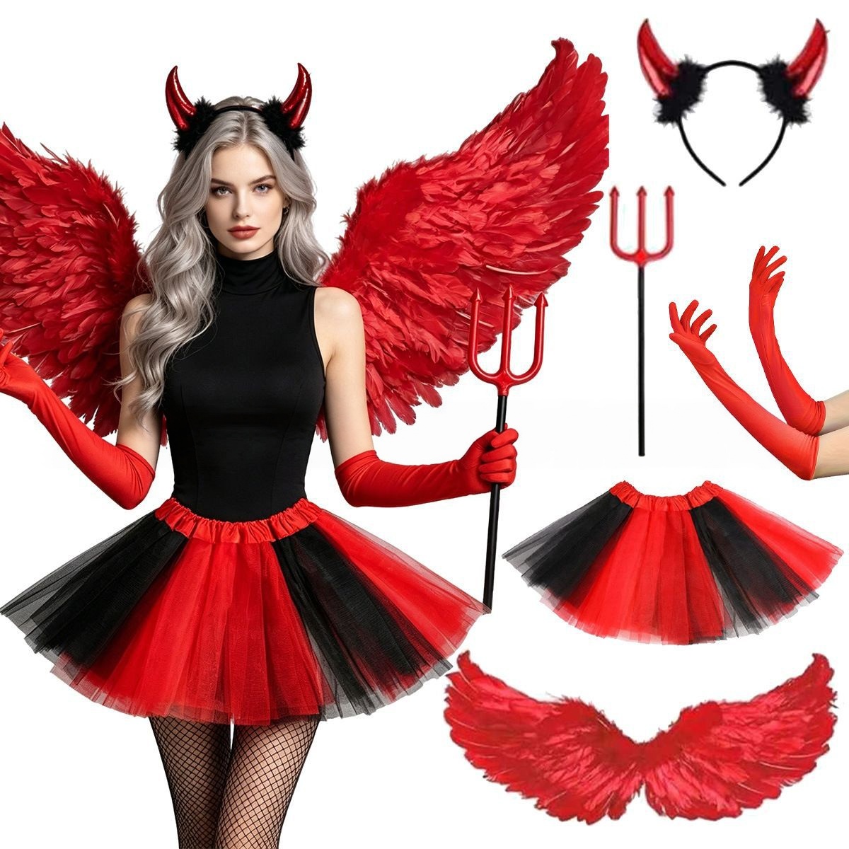 Kostium na Halloween: czerwony – Women'S Red Accessories recenzja i cena