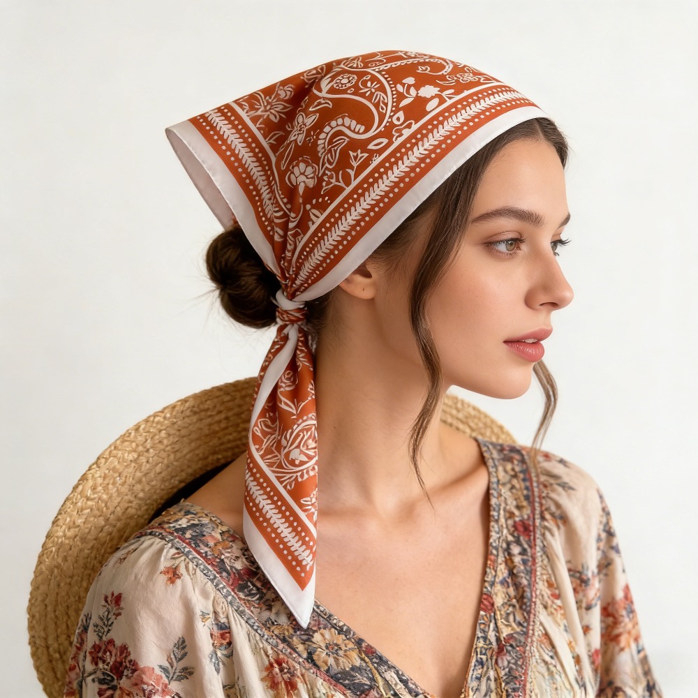 1 szt. apaszka jedwabna w wzór – Silk Scarf Square recenzja i cena