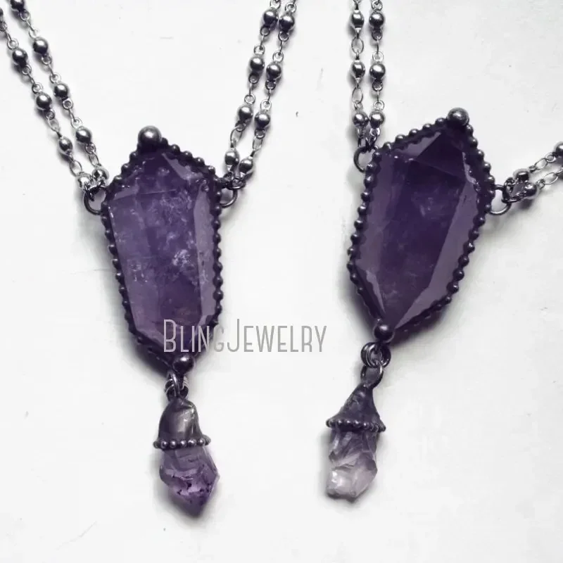 10 szt. Naszyjnik z ametystu,  – Women'S Emo Accessories recenzja i cena