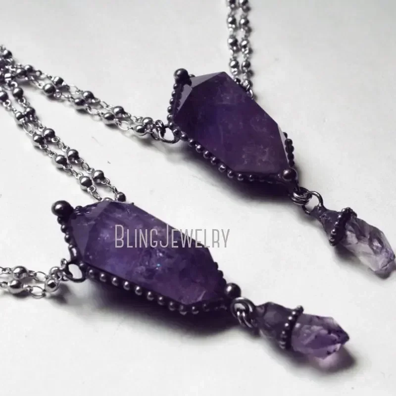 10 szt. Naszyjnik z ametystu,  – Women'S Emo Accessories recenzja i cena